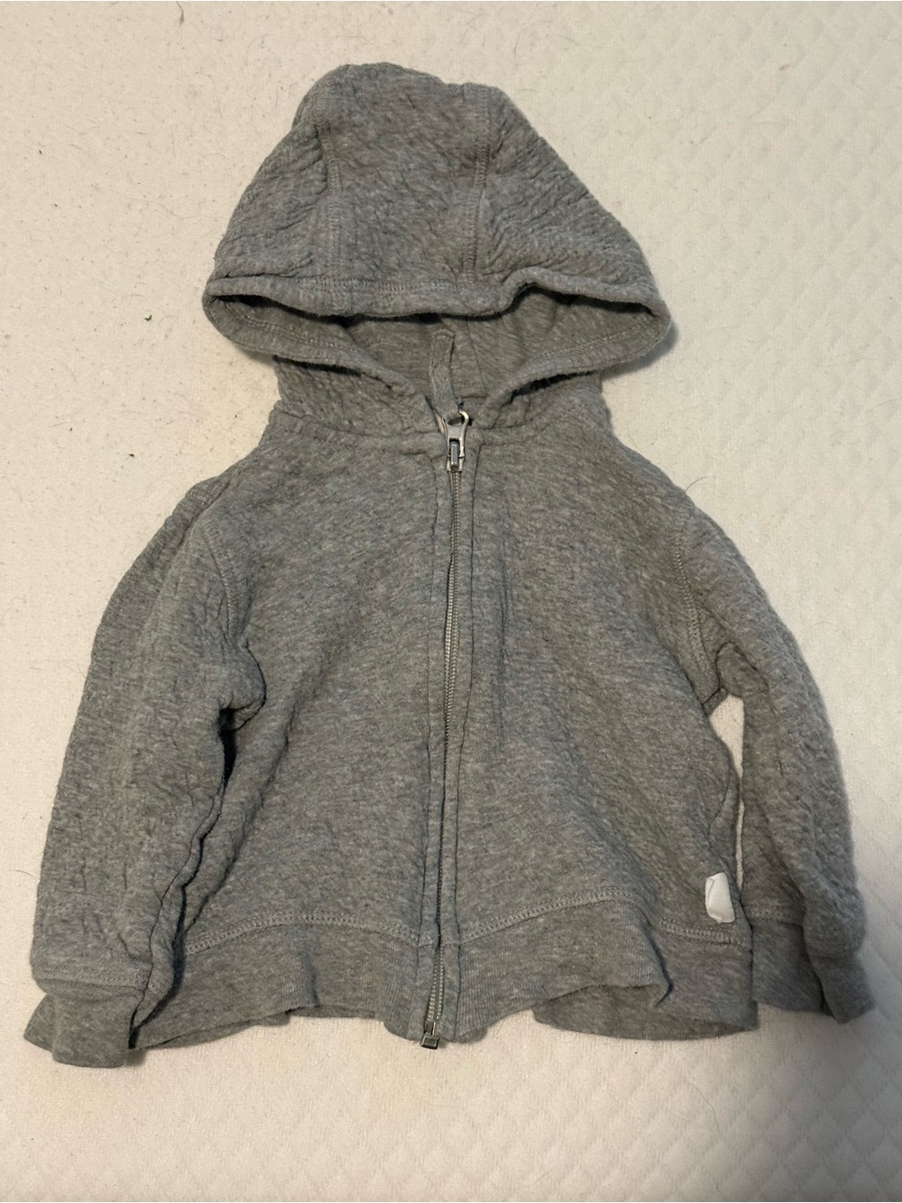 Great Condition? Burt's Bees Baby Heather Gray Quilted Zip Hoodie - 6-9 Months